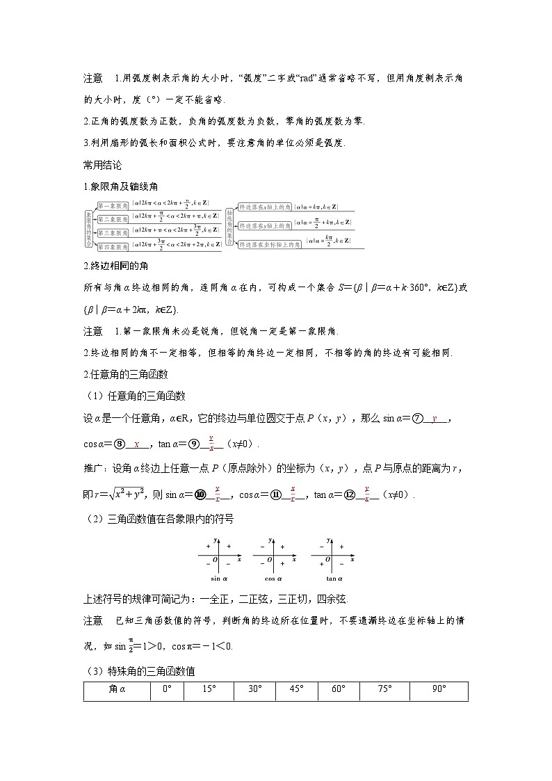 备战2025年高考数学精品教案第四章三角函数第1讲任意角和弧度制、三角函数的概念（Word版附解析）第2页