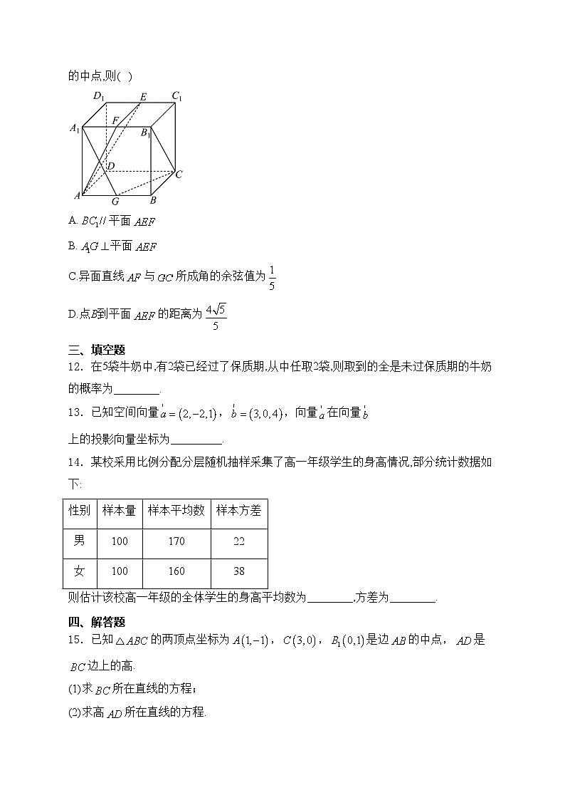 鹤山市纪元中学2024-2025学年高二上学期期中考试数学试卷(含答案)第3页