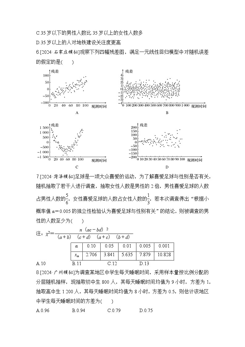 统计与成对数据的统计分析专题训练-2025届高三数学二轮复习第3页