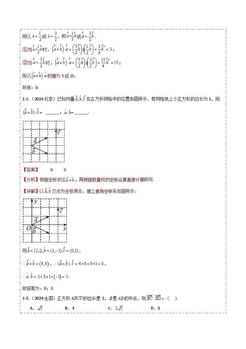 专题24 平面向量的数量积6题型分类-备战2025年高考数学一轮专题复习全套考点突破和专题检测（解析版）第3页