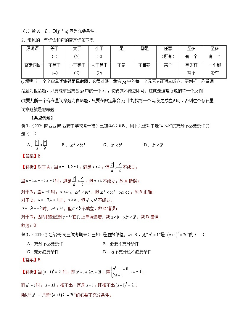 专题02 常用逻辑用语（解析版）第2页