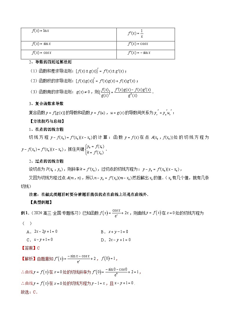 专题14 导数的概念与运算 （解析版）第2页