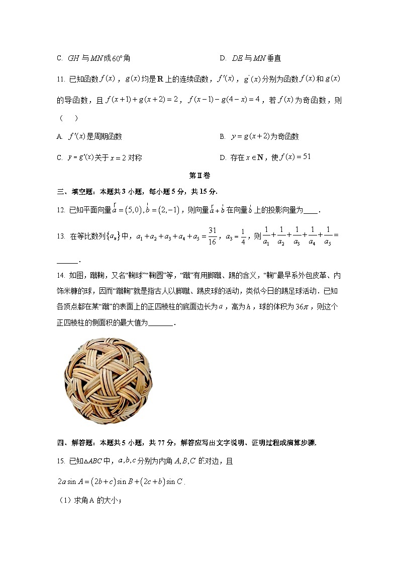 2024-2025学年宁夏石嘴山市高三上学期11月期中考试数学检测试题（含解析）第3页