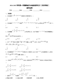 山东省聊城市水城慧德学校2024-2025学年高二上学期十二月月考数学试卷