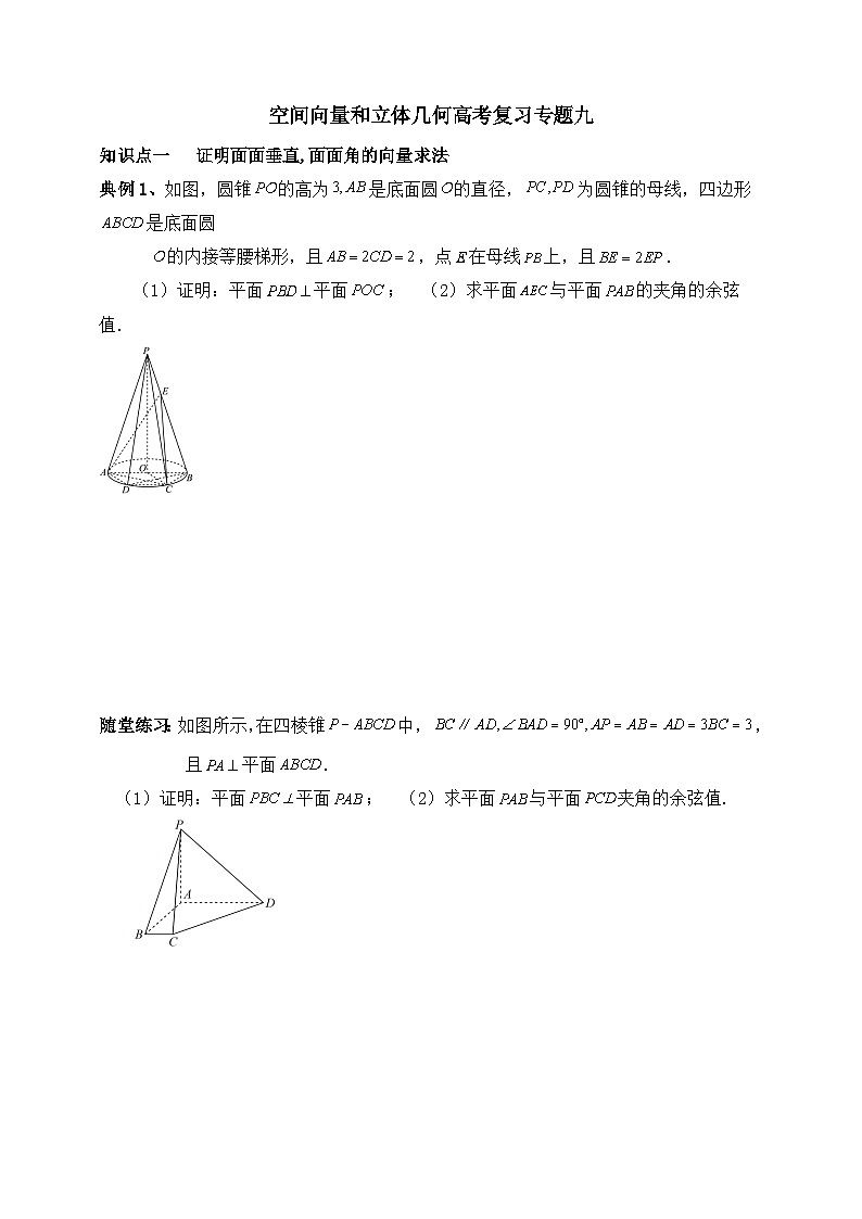 2025年高考数学一轮专题复习--空间向量和立体几何专题9（含解析）-练习第1页