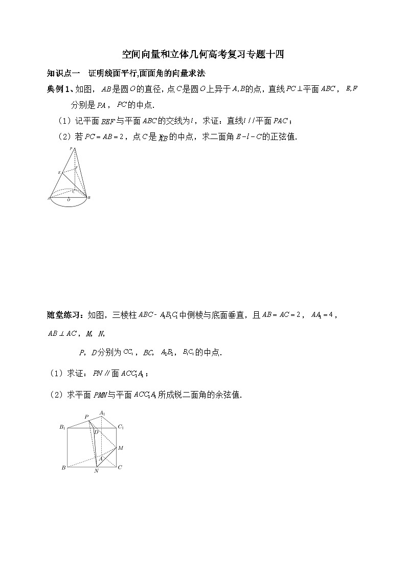 2025年高考数学一轮专题复习--空间向量和立体几何专题14（含解析）-练习第1页