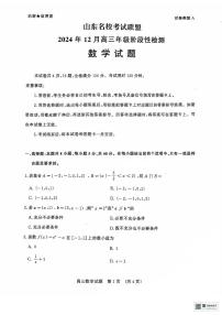 山东省名校考试联盟2024-2025学年高三上学期12月阶段性检测数学试题