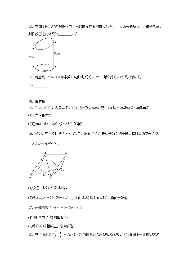 广东省大湾区2025届高三上学期12月联考数学试卷第3页