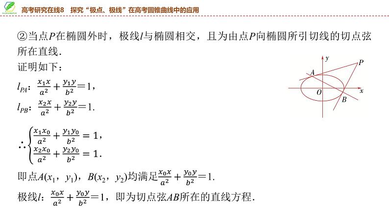 74　第8章　高考研究在线8　探究“极点、极线”在高考圆锥曲线中的应用-2025年高考数学一轮复习课件第6页