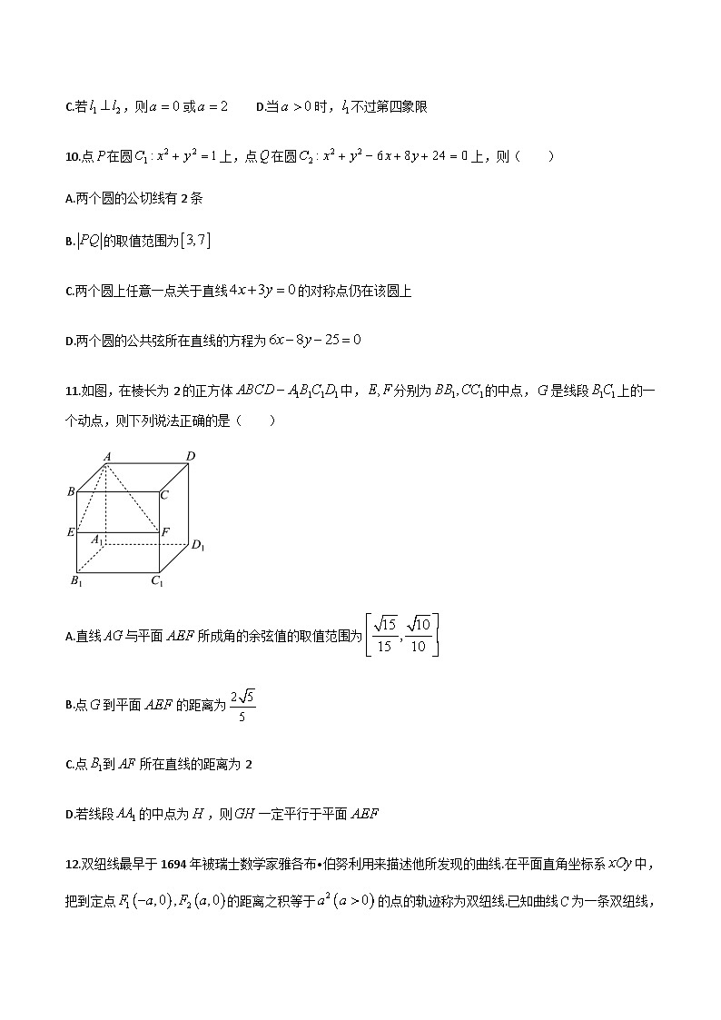 安徽省顶级名校2024-2025学年高二上学期11月期中考试数学试题含答案第3页