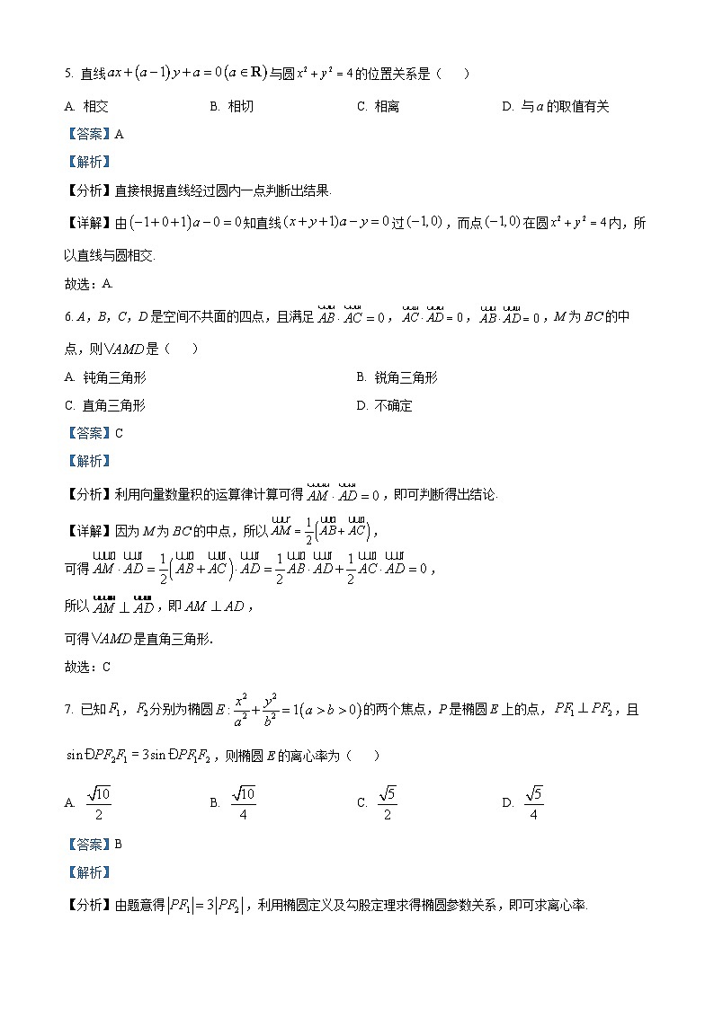 山东省潍坊市昌邑市2024-2025学年高二上学期11月期中数学试题  Word版含解析第3页