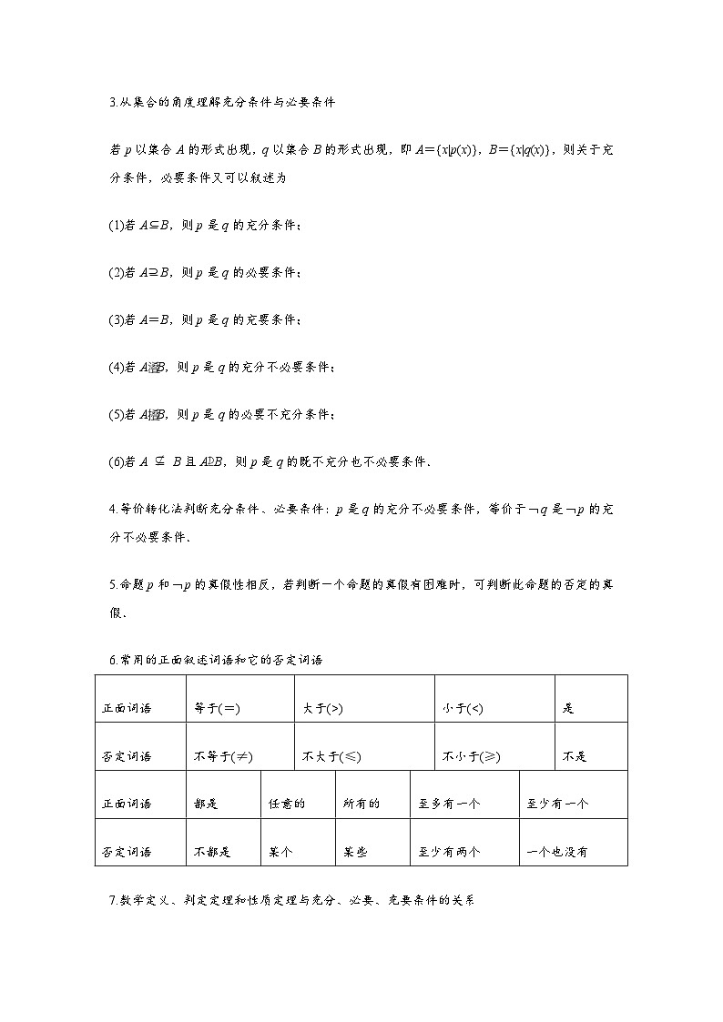 专题02 常用逻辑用语（原卷版）-学案第3页
