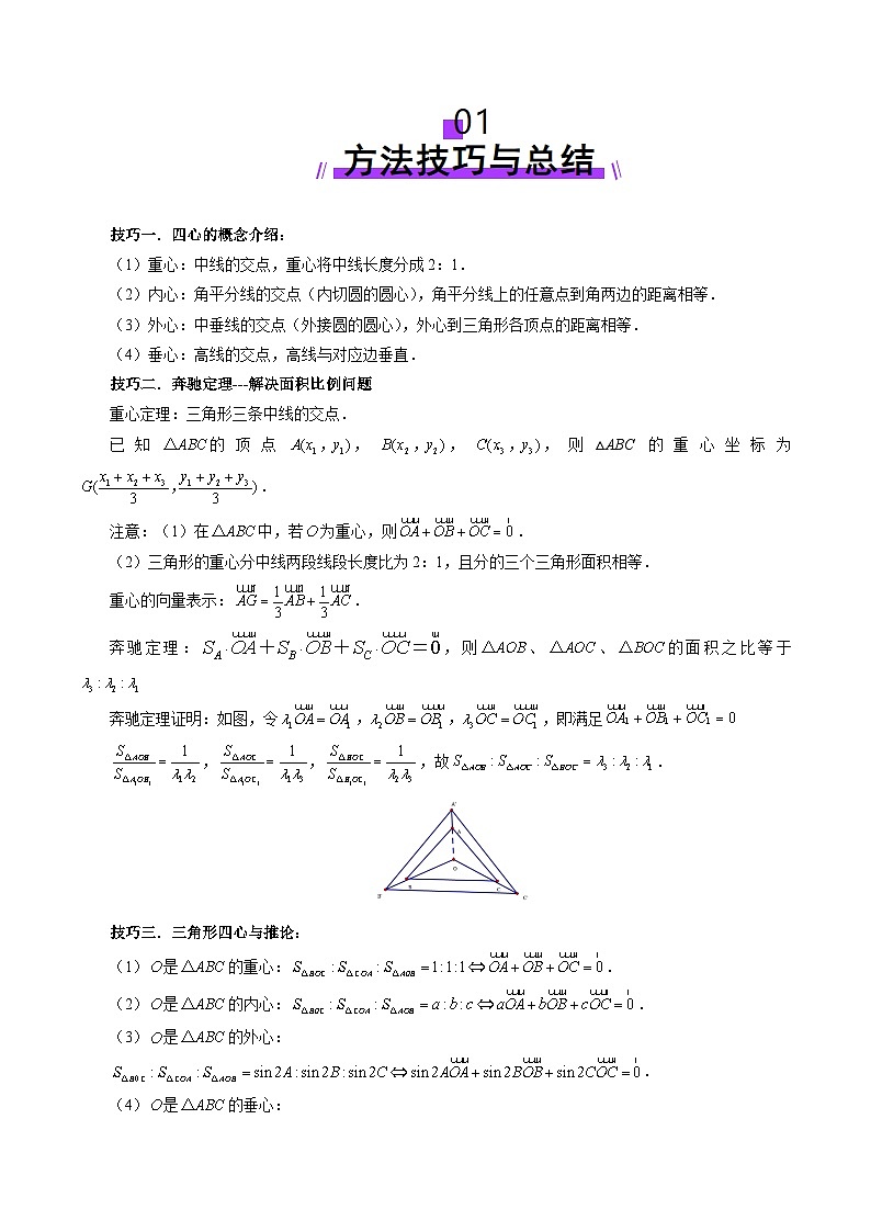 2025年新高考数学一轮复习第5章重难点突破01奔驰定理与四心问题（五大题型）（教师版）第2页