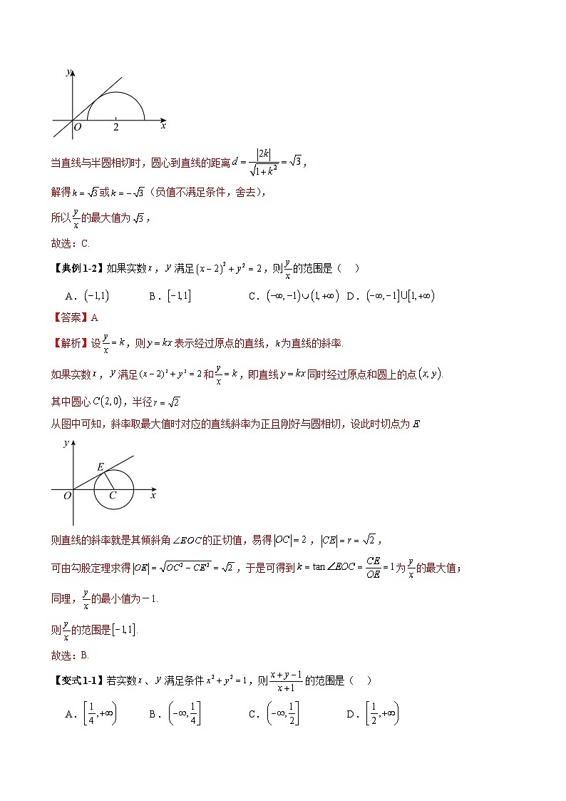 2025年新高考数学一轮复习第8章重难点突破01圆中的范围与最值问题（八大题型）（教师版）第3页