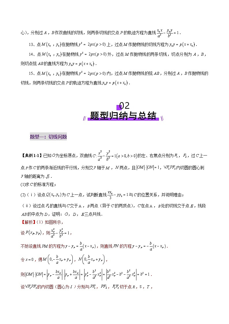 2025年新高考数学一轮复习第8章重难点突破13切线与切点弦问题（五大题型）（教师版）第3页