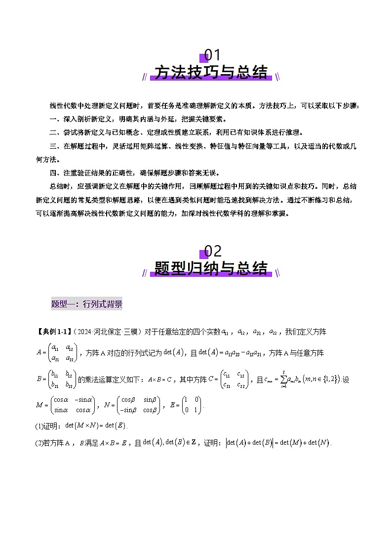 2025年新高考数学一轮复习第11章重难点突破02线性代数背景下新定义（四大题型）（学生版）第2页