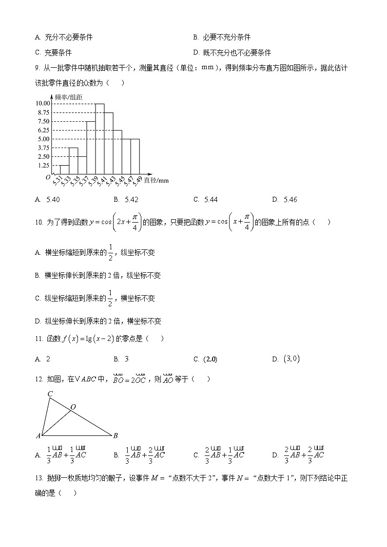 2024年安徽省普通高中学业水平合格性考试数学试卷  Word版无答案第2页