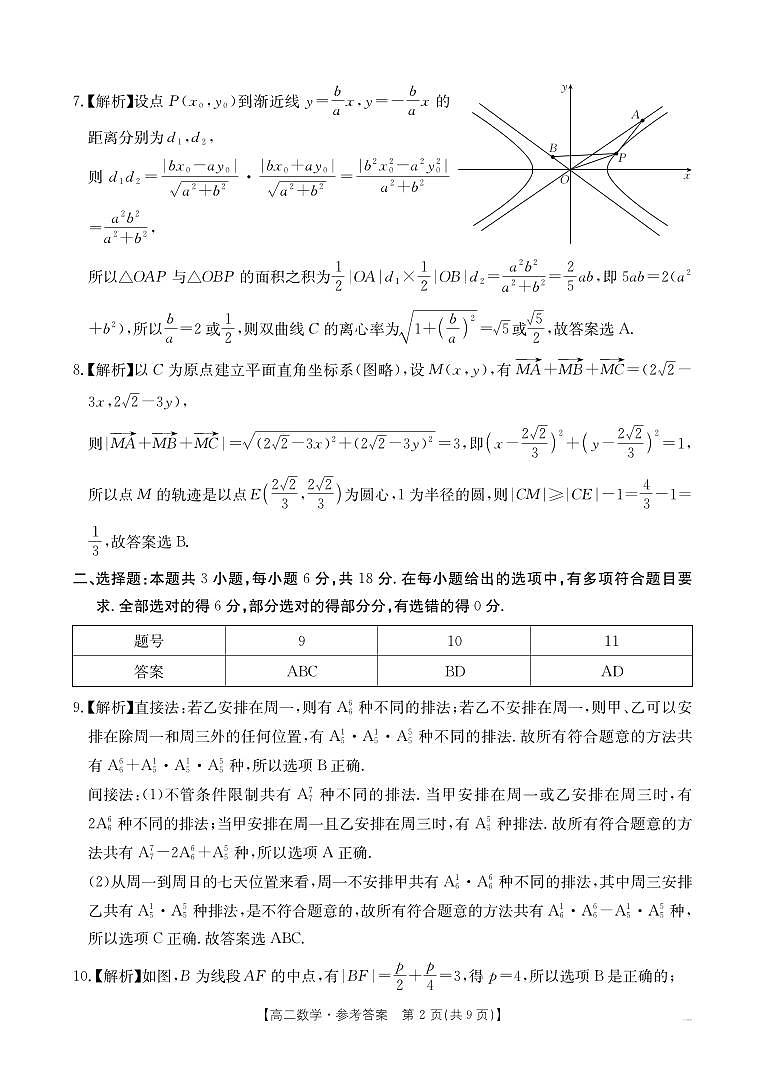 江西“三新”协同教研共同体2024年高二12月联考数学答案第2页
