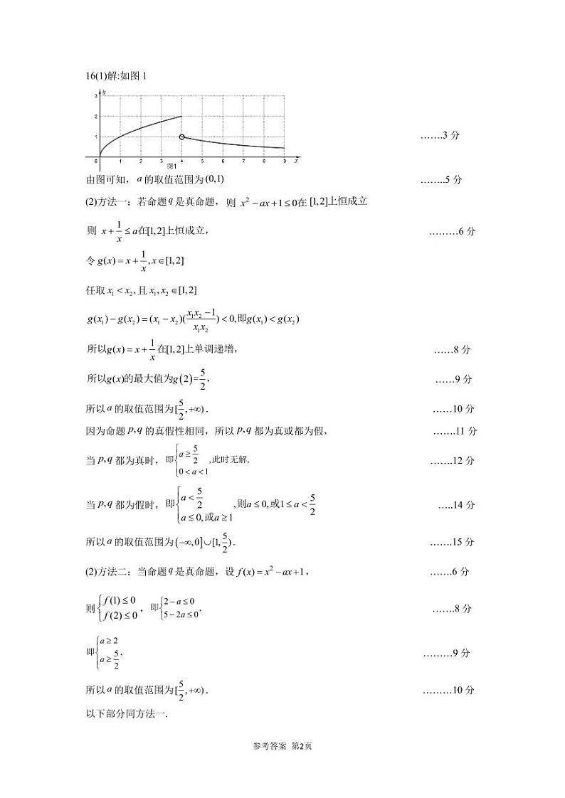 [48531390]福宁古五校教学联合体2024-2025学年第一学期期中质量监测高一数学参考答案第2页