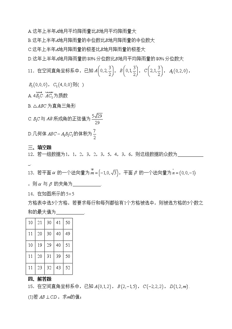 内蒙古赤峰市名校2024-2025学年高二上学期期中联考数学试卷(含答案)第3页