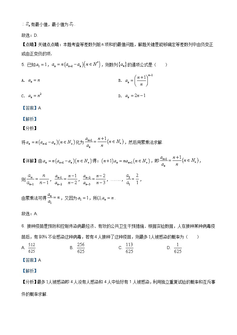 8_8、辽宁省大连市第二十四中学2020-2021学年高二下学期期中数学试题（解析版）第3页