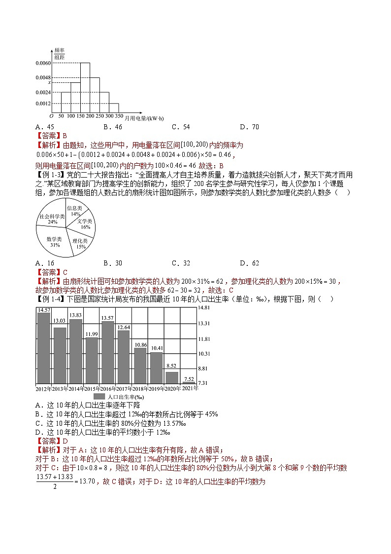 人教A版高中数学必修第二册同步讲练测 9.2 用样本估计总体（教师版）第3页