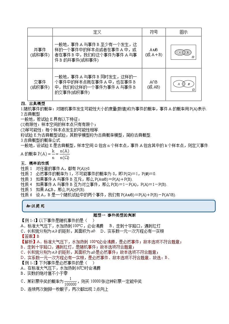 人教A版高中数学必修第二册同步讲练测 10.1 随机事件与概率（教师版）第2页