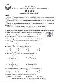 广西南宁二中、柳铁一中2025届高三上学期12月联合调研-数学试卷+答案