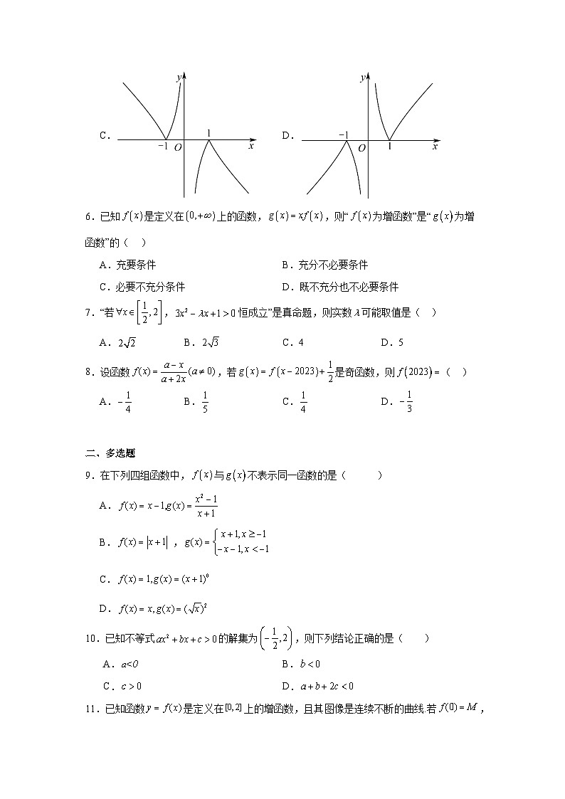 辽宁省大连市第二十四中学2023-2024学年高一上学期期中数学试题第2页