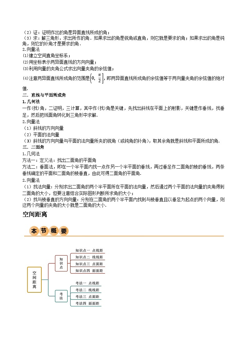 （寒假）人教A版高二数学寒假培优讲义+随堂检测+课后练习 第04讲 空间向量（教师版）第2页