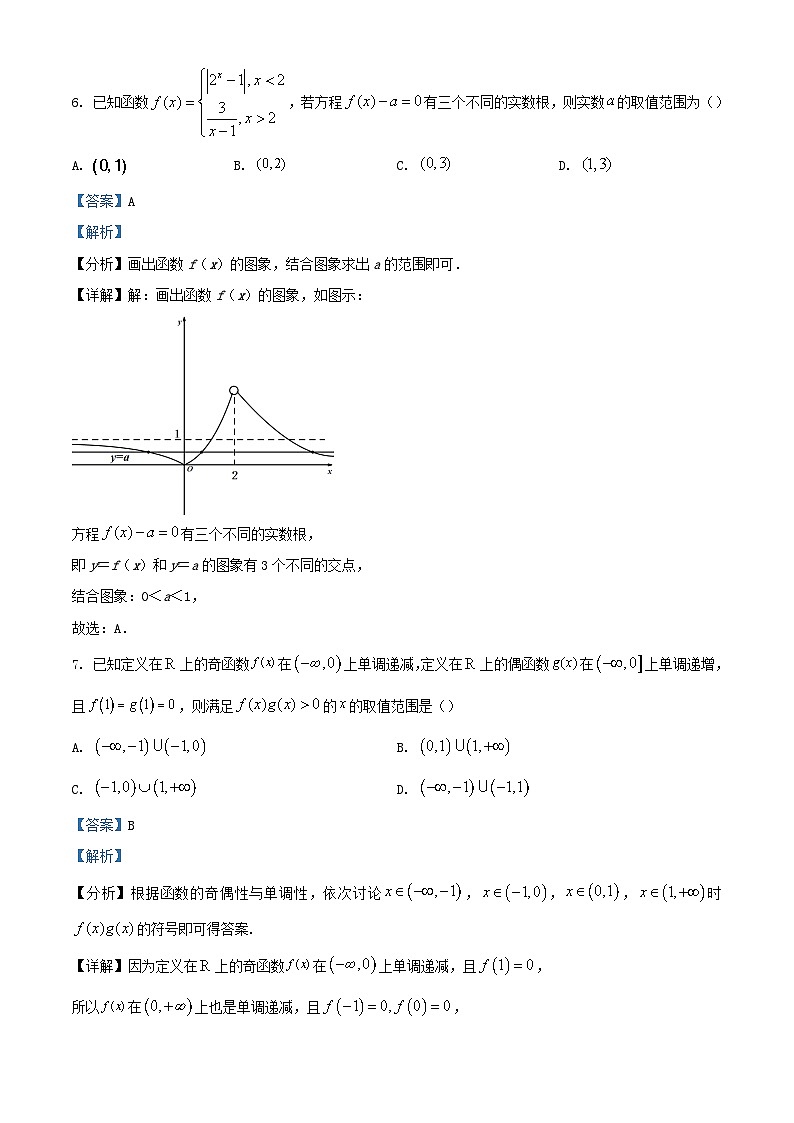 浙江省绍兴市2023_2024学年高一数学上学期期中测试试题含解析第3页