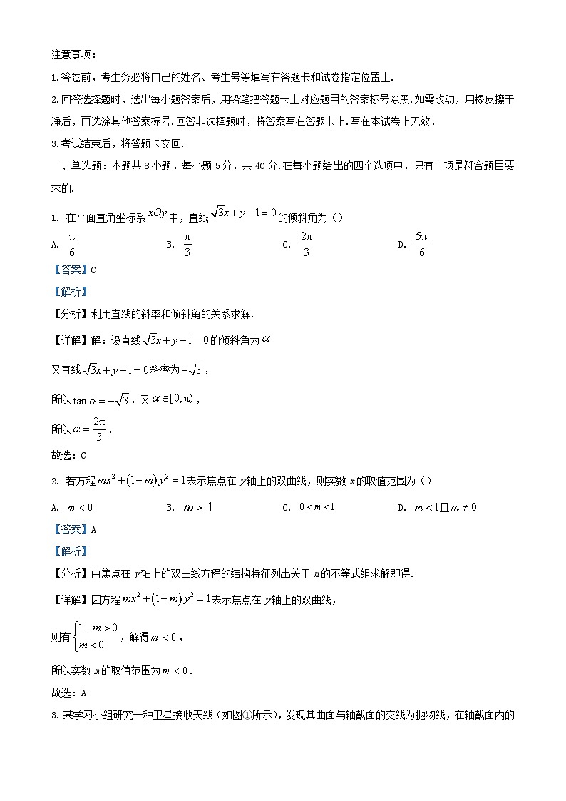 江苏省常州市金坛区2023_2024学年高二数学上学期期中试题含解析第1页
