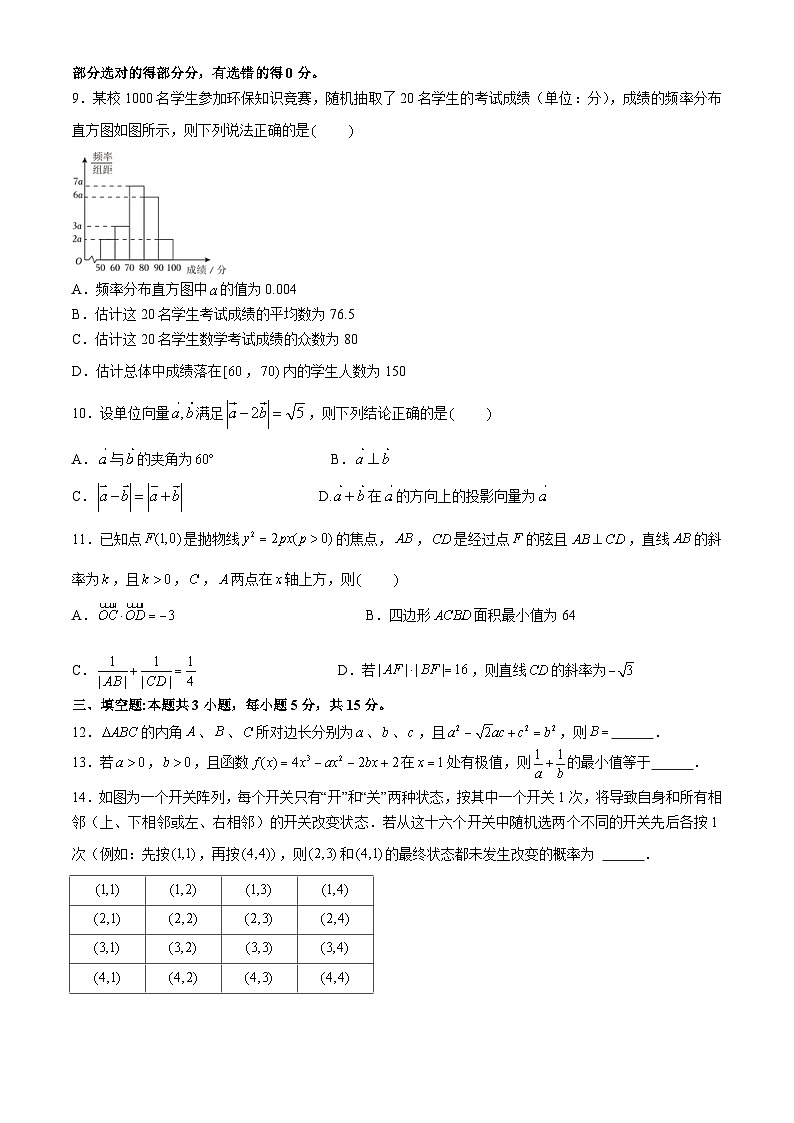 四川省成都市成实外教育集团2024-2025学年高三上学期12月联考数学试题（Word版附答案）第2页