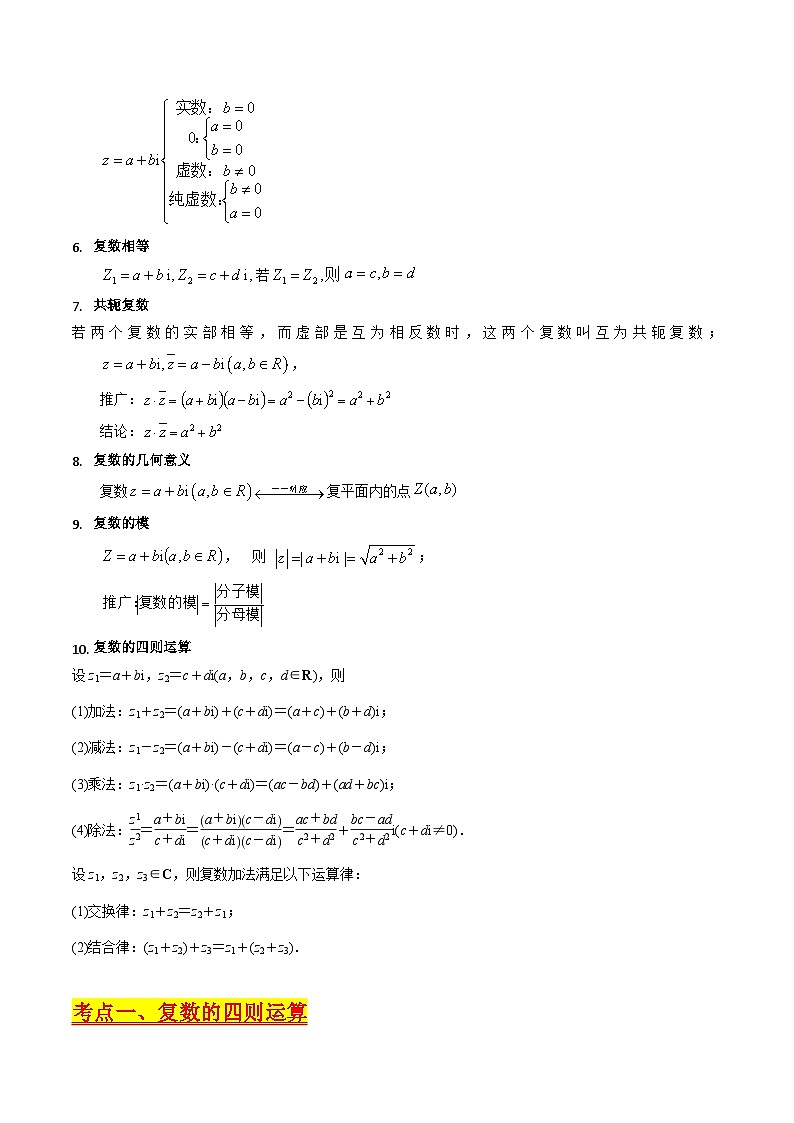 新高考数学一轮复习精品讲练测第1章专题03 复数（学生版）第2页