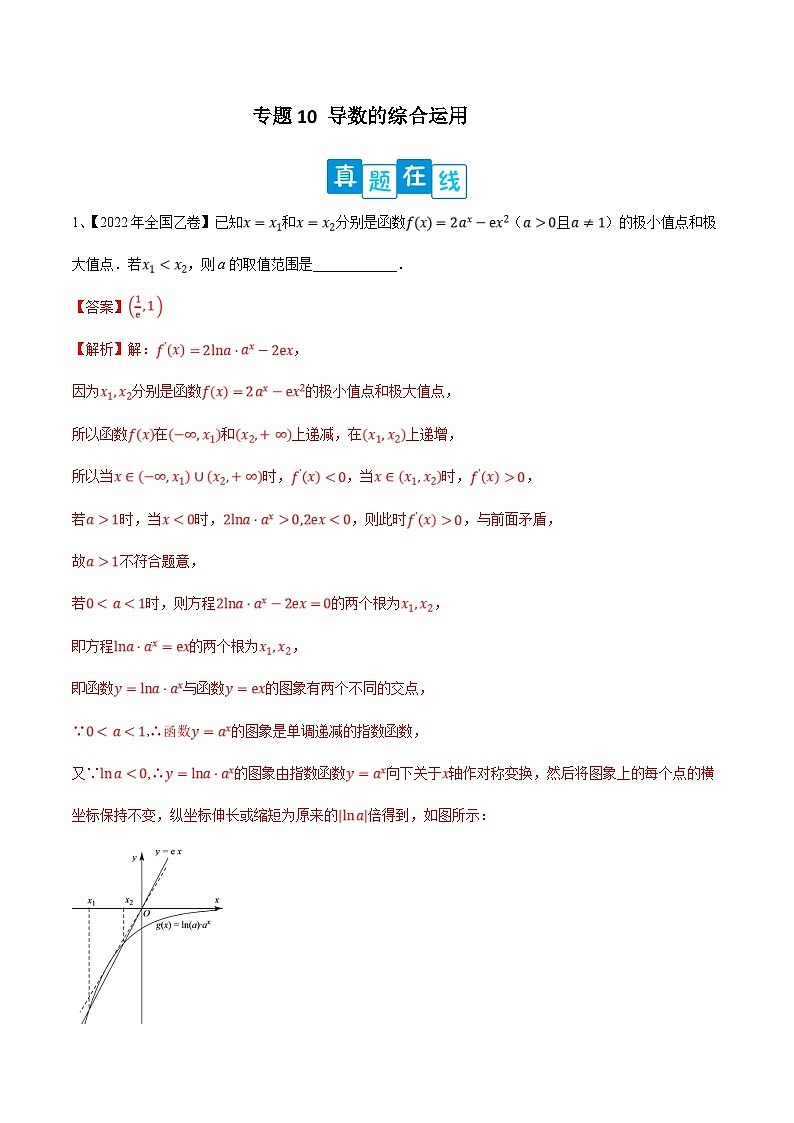 新高考数学二轮培优训练专题10 导数的综合运用（解析版）第1页