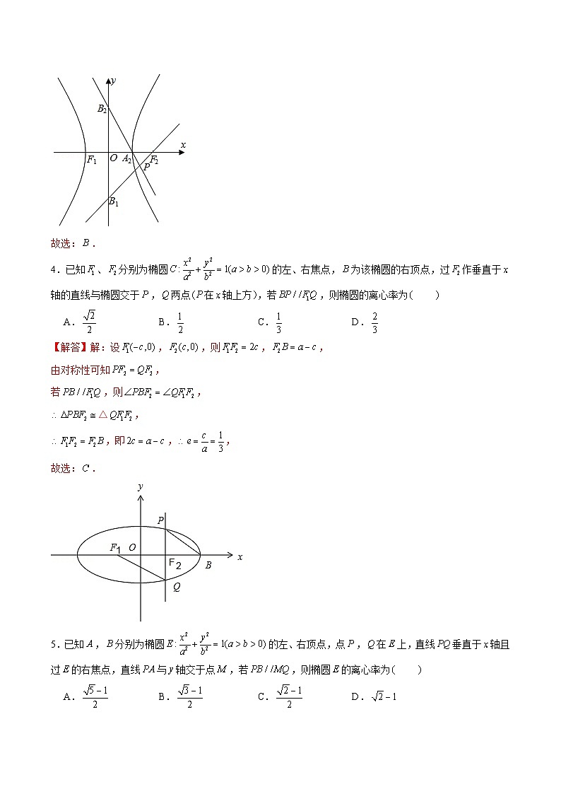 新高考数学二轮专题圆锥曲线精练第11讲 坐标法秒解离心率问题（解析版）第3页