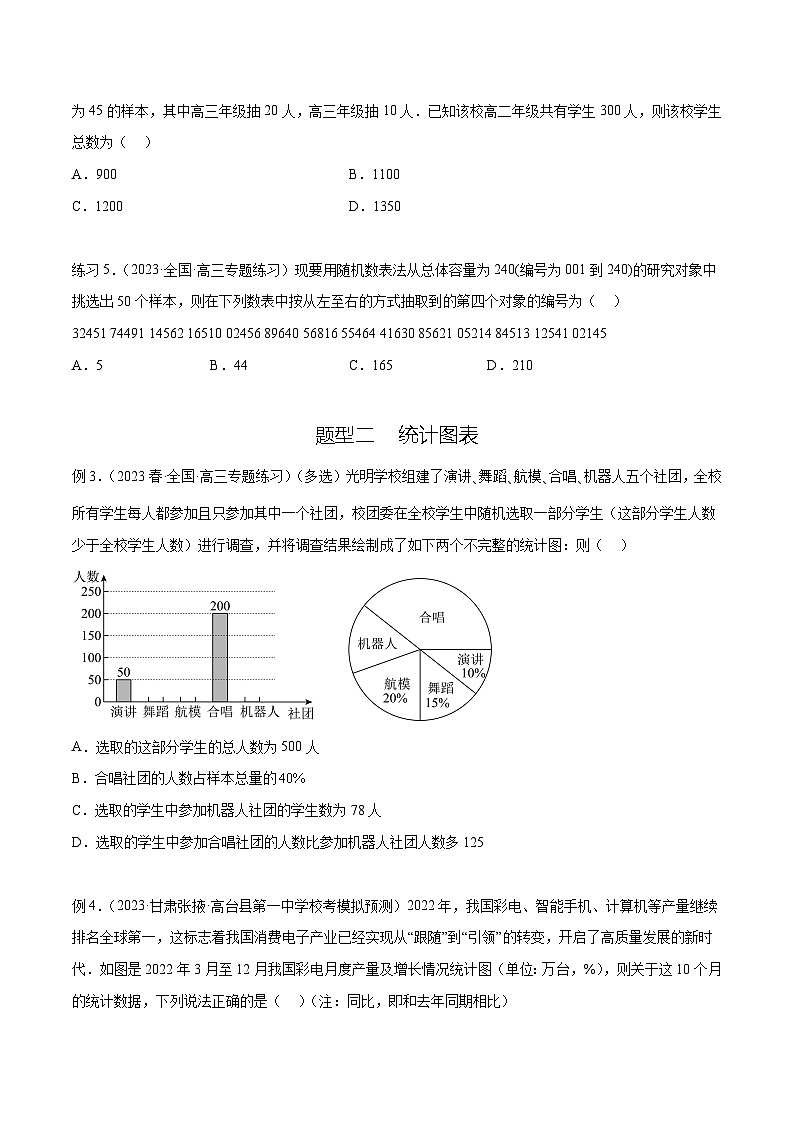 新高考数学一轮复习题型突破精练专题10.1 统计（原卷版）第3页