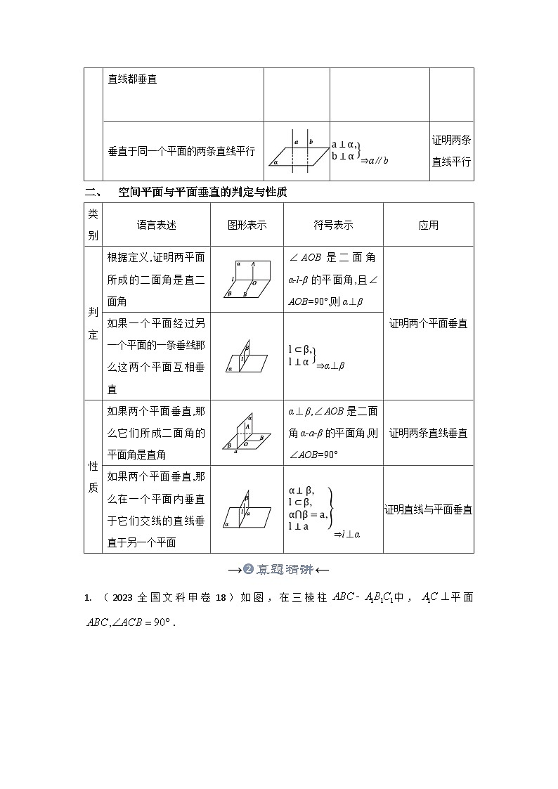 新高考数学一轮复习考点精讲+题型精练专题25 空间直线、平面的垂直（原卷版）第3页