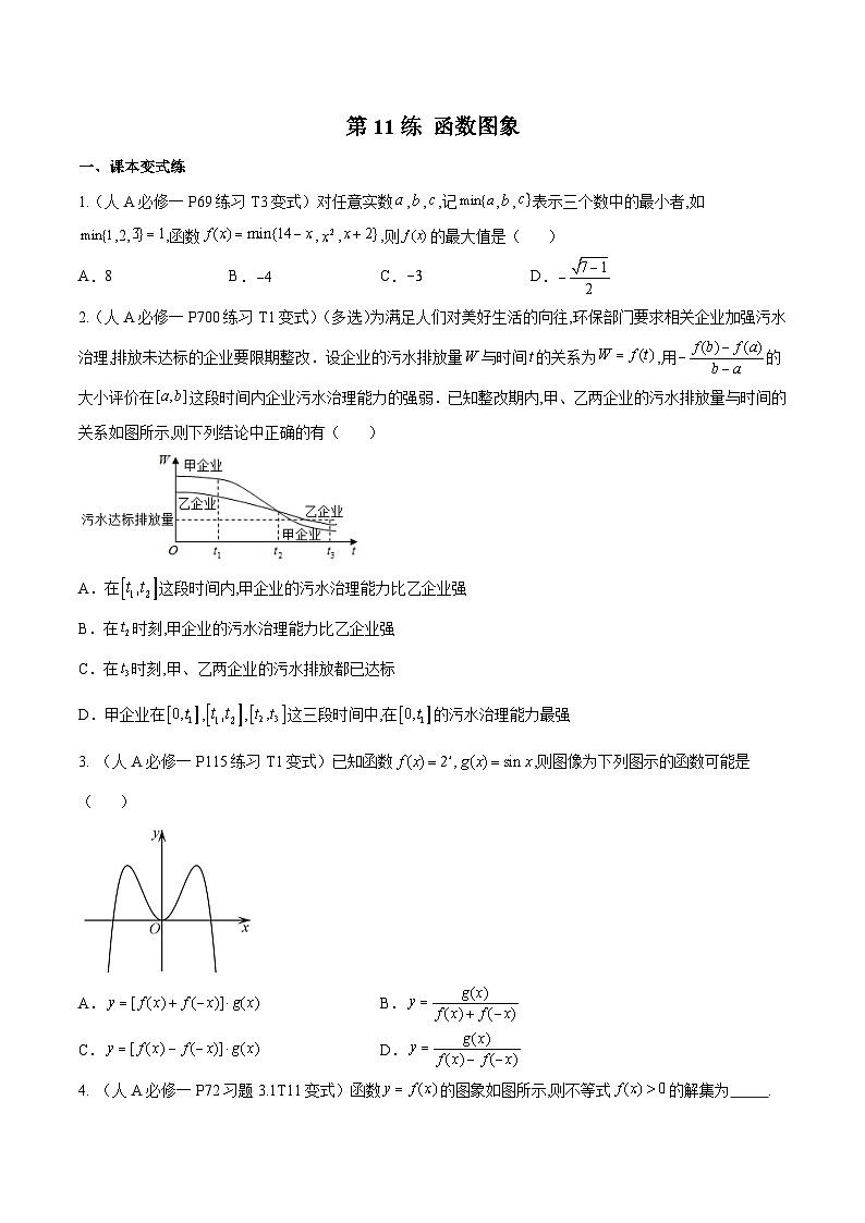 新高考数学一轮复习分层提升练习第11练 函数图象（原卷版）第1页