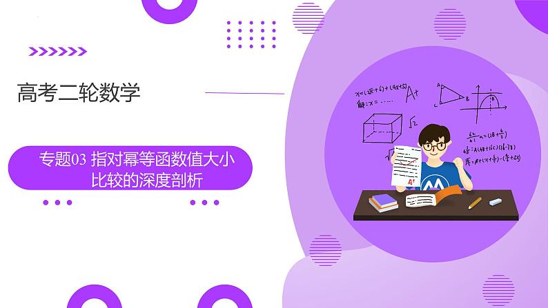 专题03 指对幂等函数值大小比较的深度剖析（课件）-2025年高考数学二轮复习讲练（新高考通用）第1页