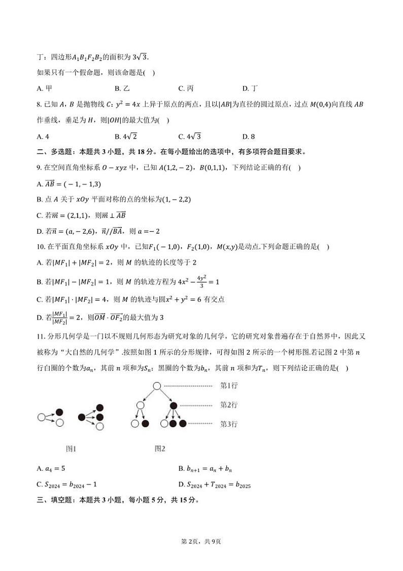 2024～2025学年安徽省阜阳市阜阳三中高二(上)期中数学试卷(含答案)第2页