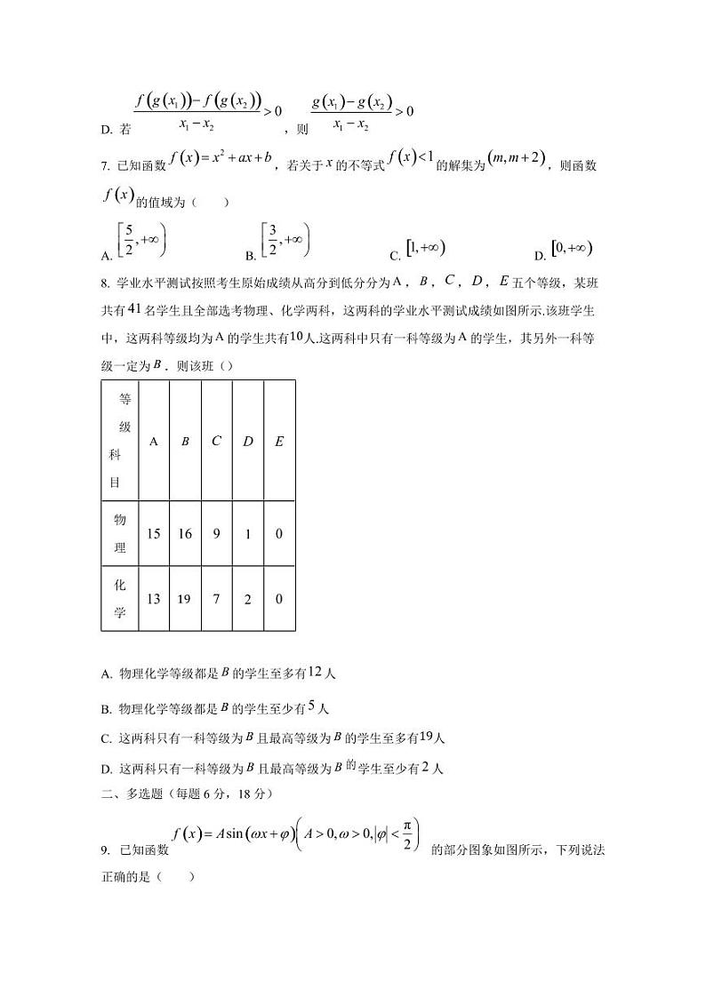 2024-2025学年黑龙江省齐齐哈尔市高一上学期12月期中数学检测试题第3页