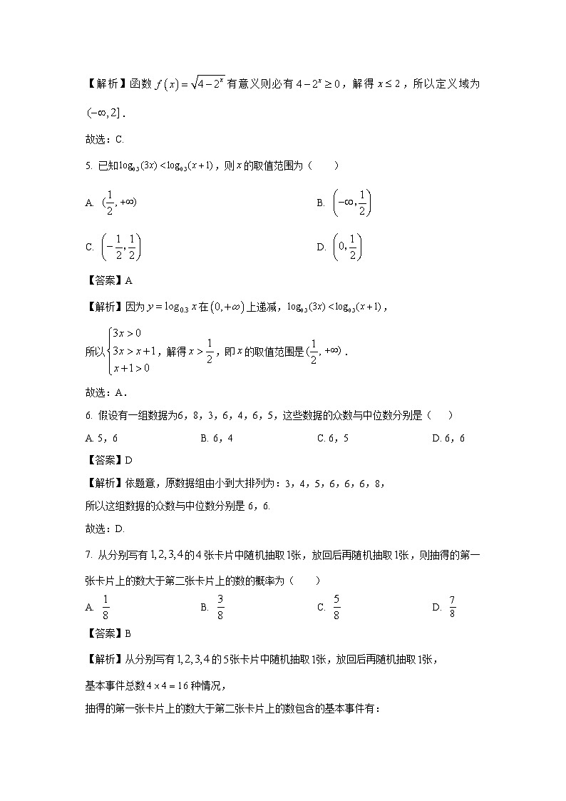 江西省上饶市蓝天教育集团2023-2024学年高一（上）期末数学试卷（解析版）第2页