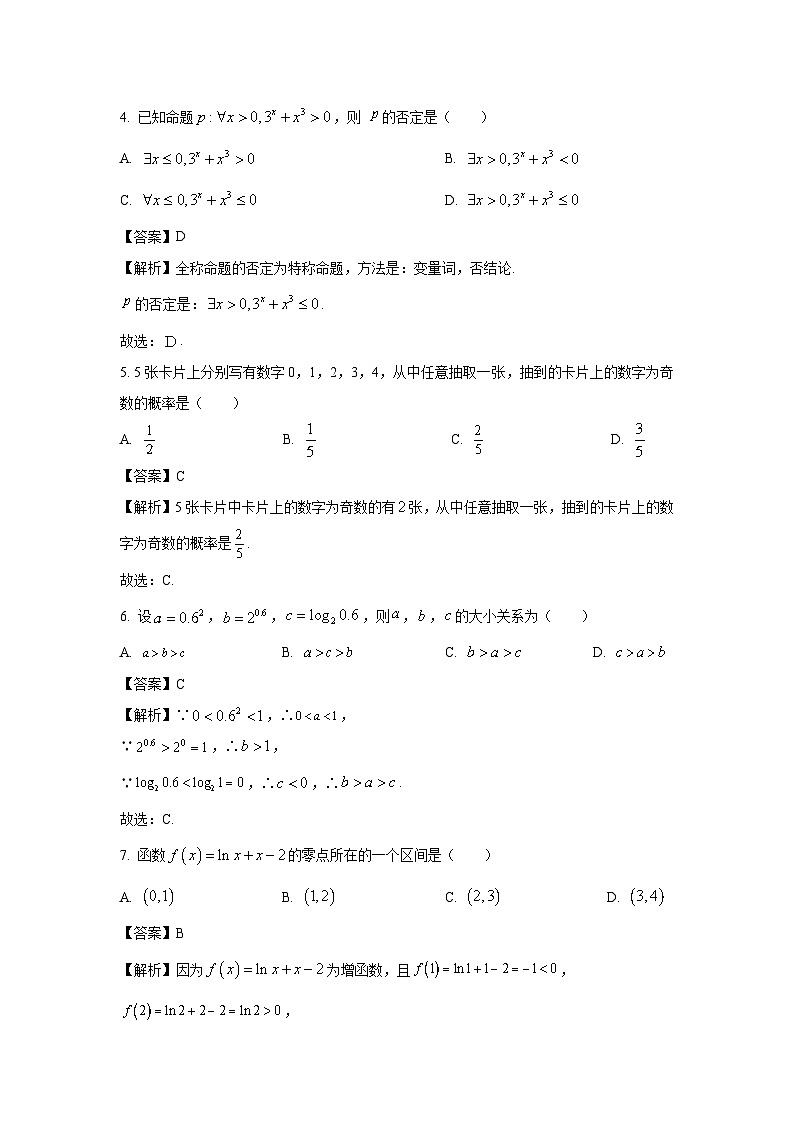 安徽省阜阳市阜南县2023-2024学年高一（上）期末联考数学试卷（解析版）第2页