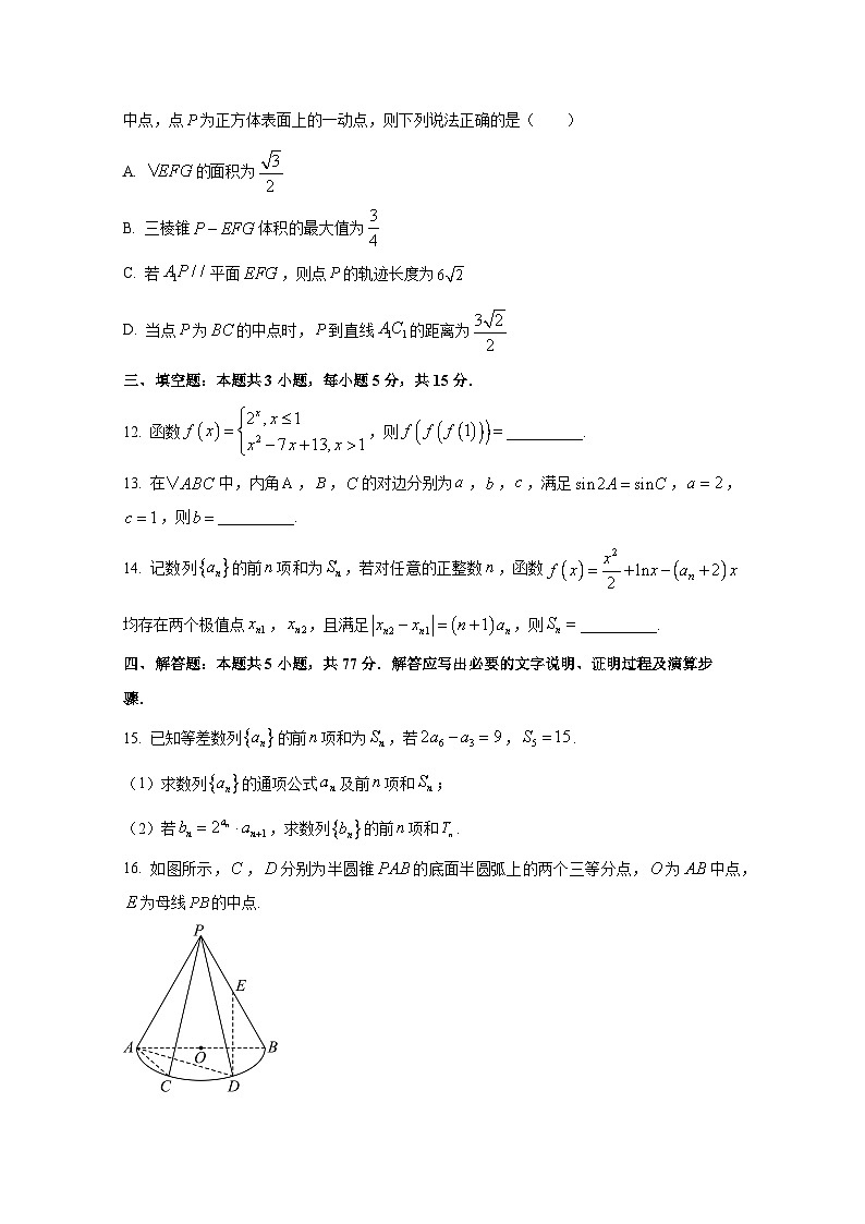2024-2025学年福建省泉州市安溪县高三上册11月月考数学检测试题（含解析）第3页