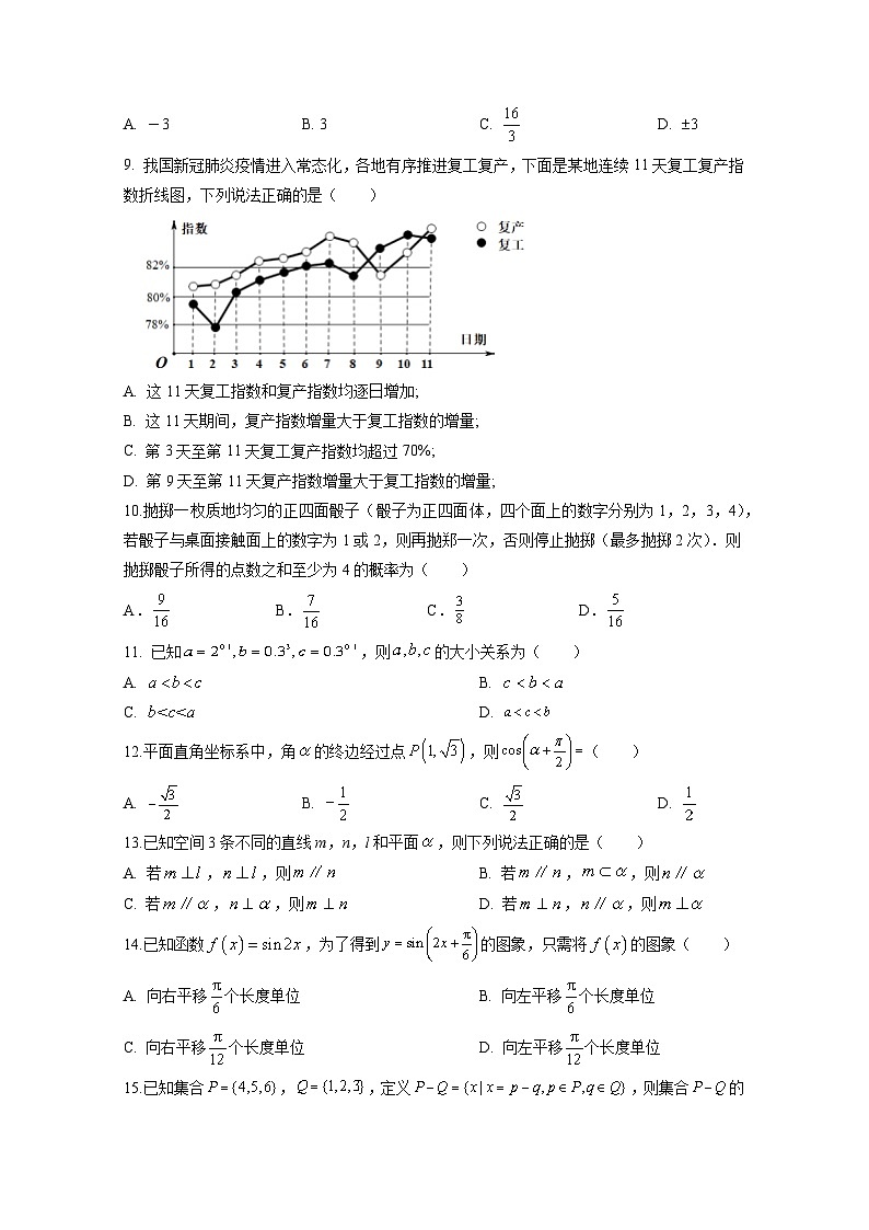 2025届江苏省普通高中学业水平合格性考试数学全真模拟试卷（二模）含解析第2页