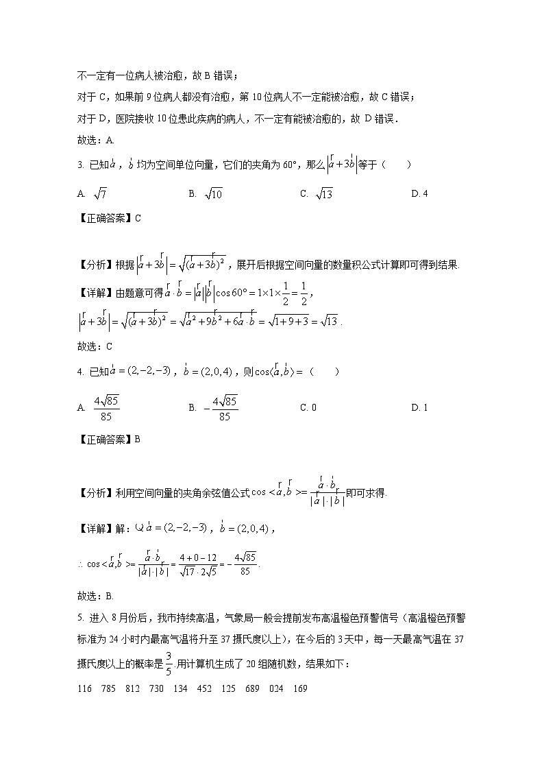 2024-2025学年四川省眉山市东坡区高二上册11月期中联考数学检测试题（附解析）第2页