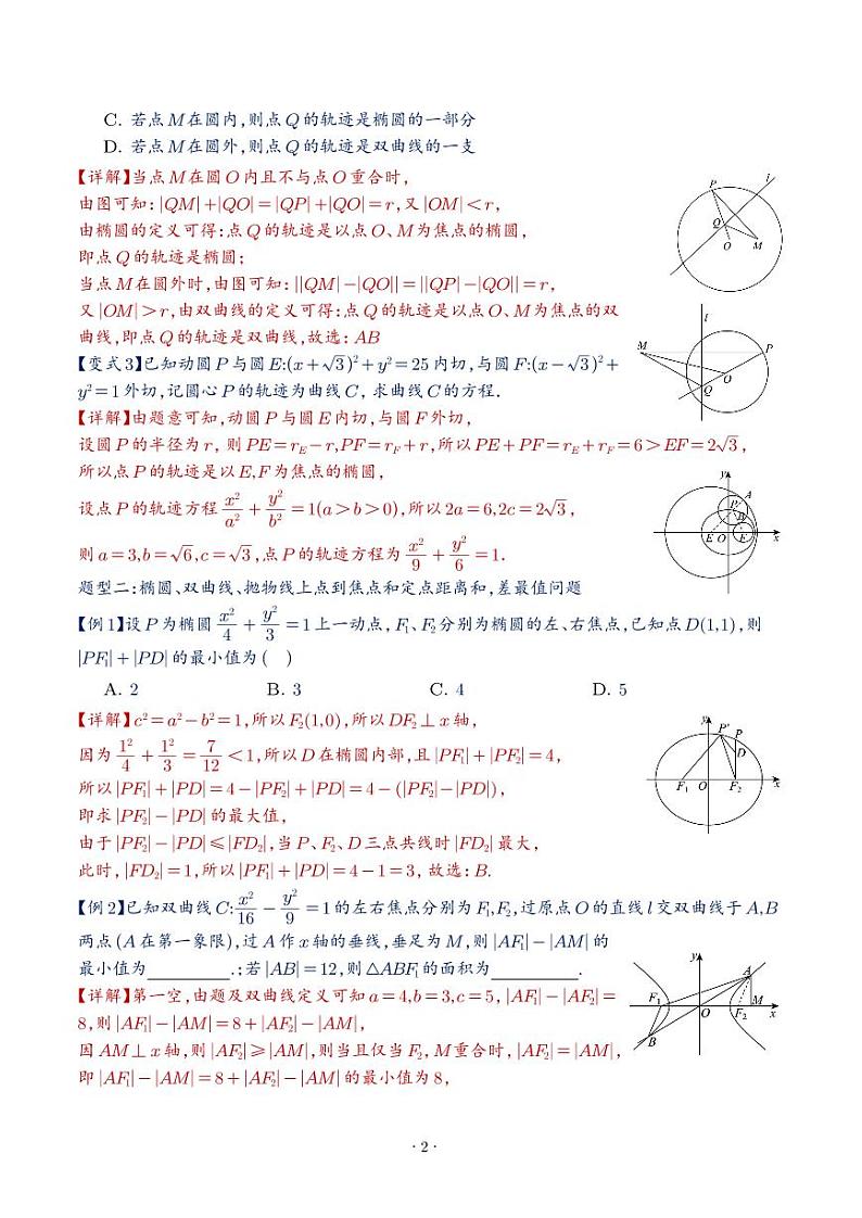 选修一圆锥曲线题型归纳教师版第2页