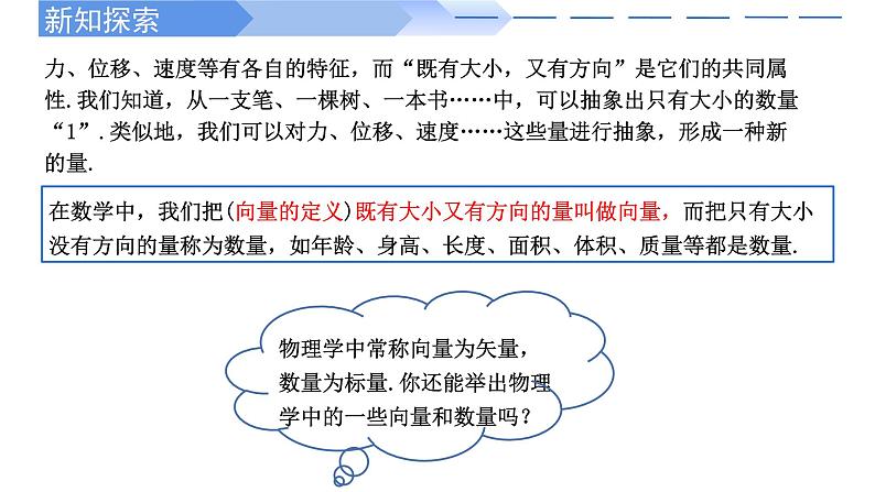 人教A版高中数学(必修第二册)同步教学课件6.1 平面向量的概念第3页