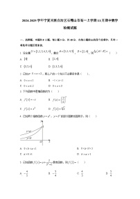 2024-2025学年宁夏回族自治区石嘴山市高一上册11月期中数学检测试题
